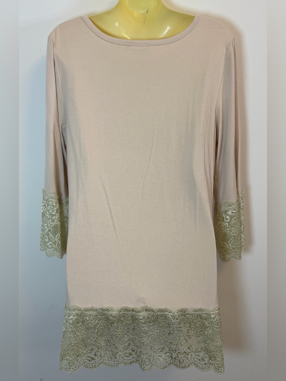Kaktus Blush Pink Lace-Trim Scoop Neck Tunic - Picture 2 of 5